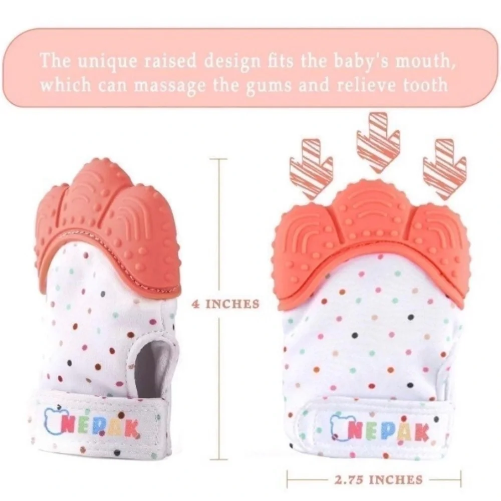 Baby Teething Mitten (2) -Free shipping- New